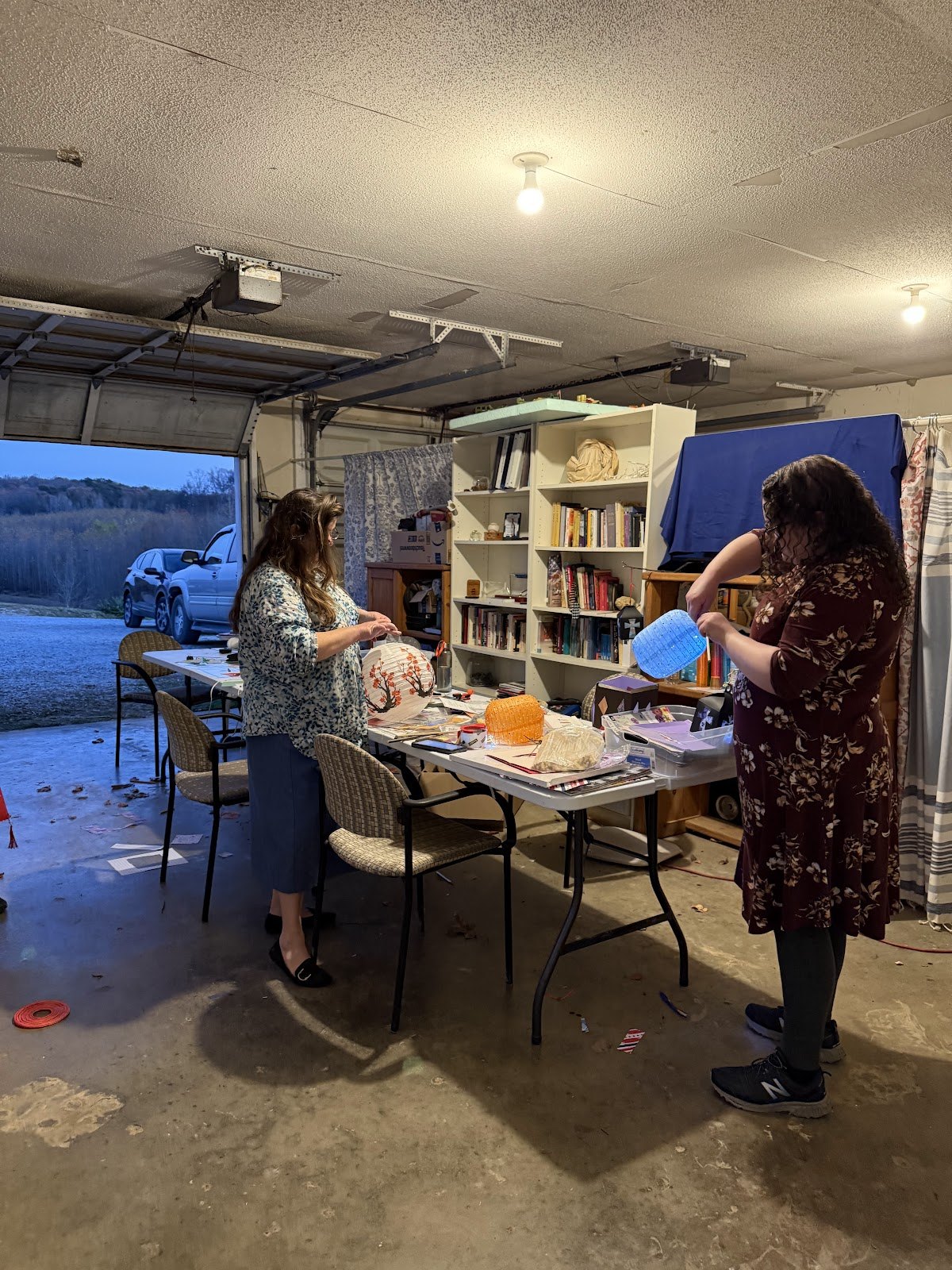 Making lanterns together