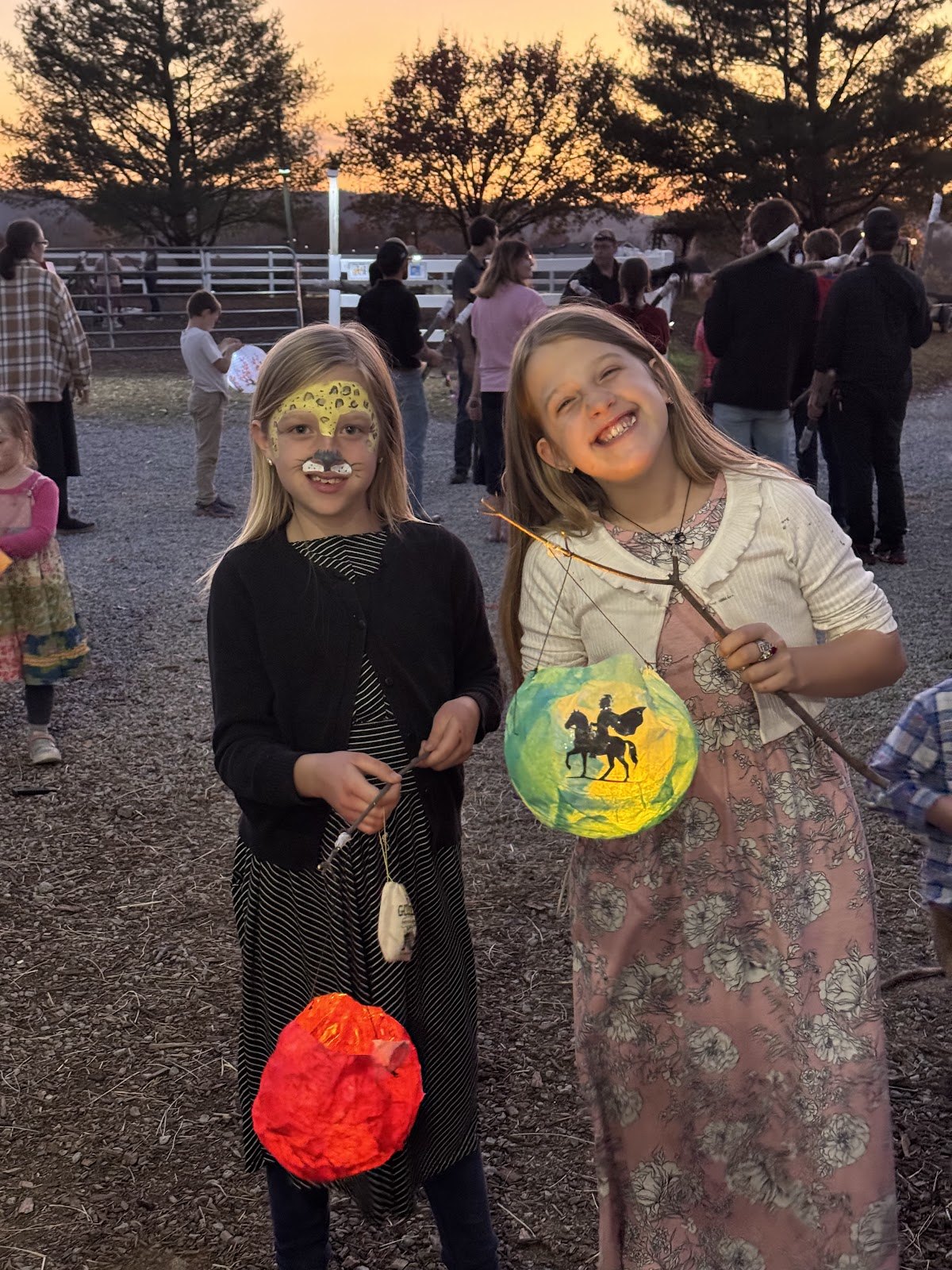 Children with their handmade lanterns